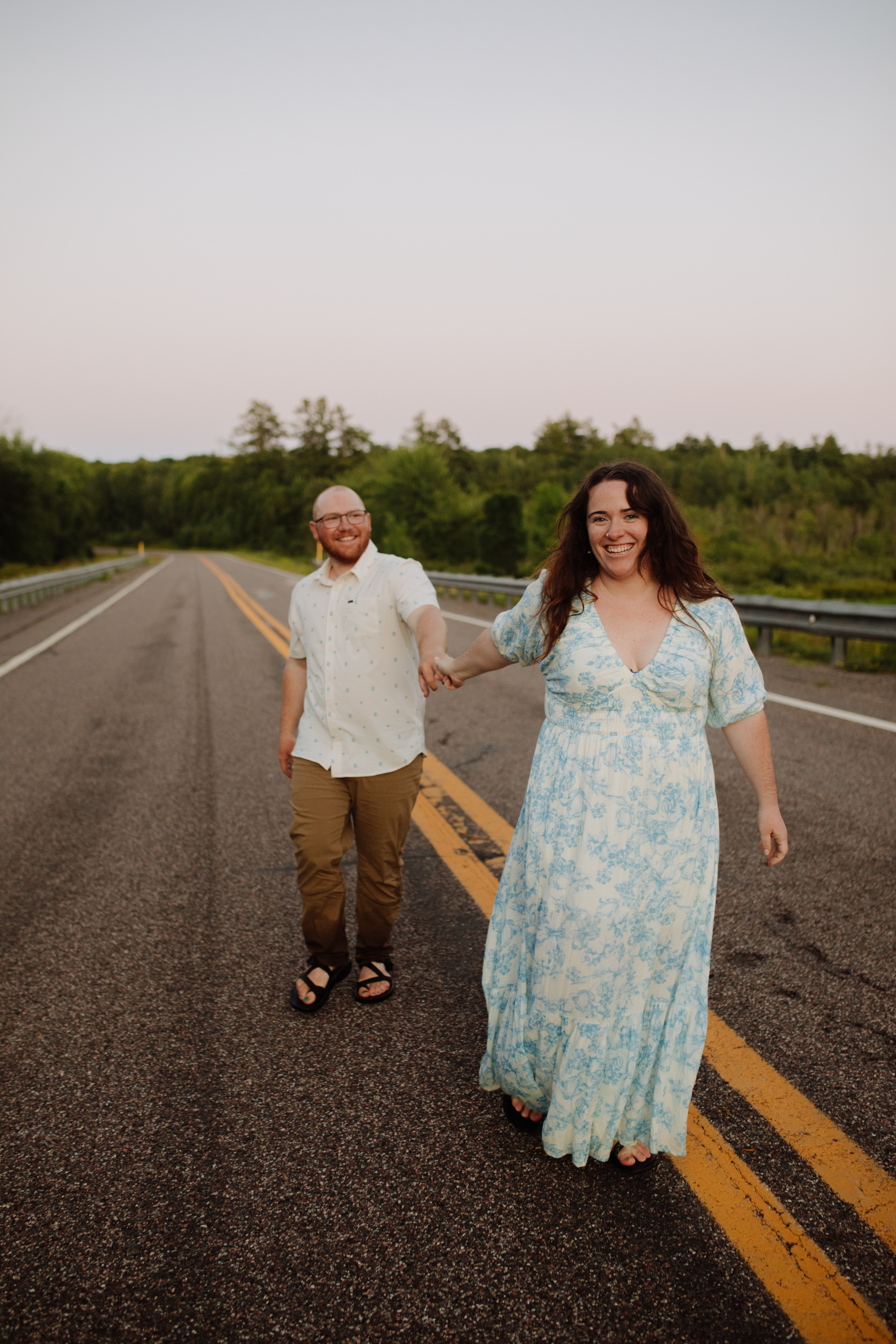 Walking down the road